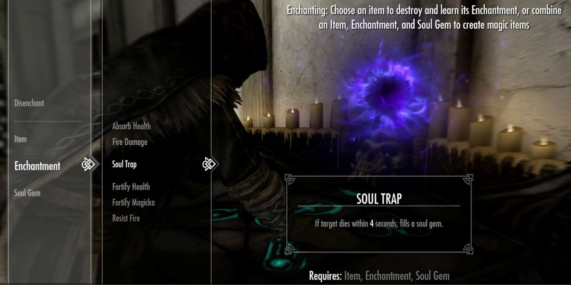 soul trap spell information screen