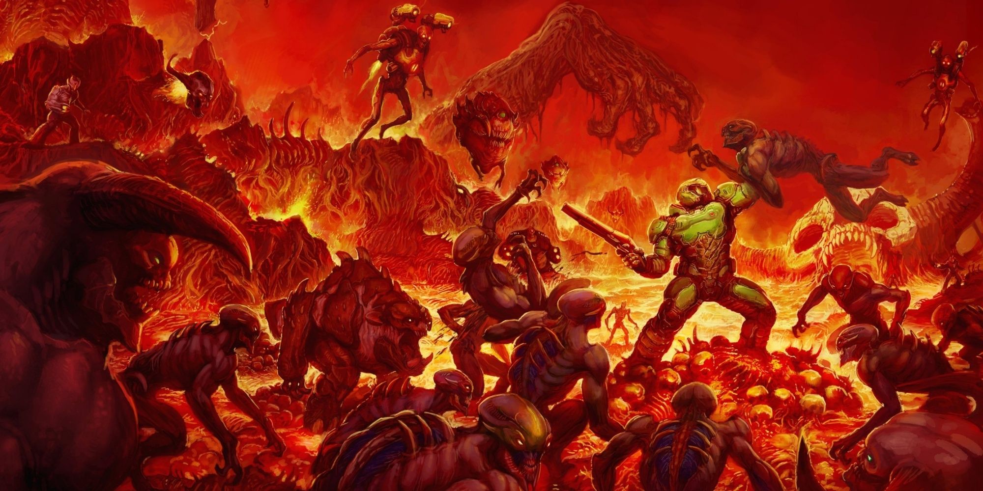 Doom: Doom Marine Battling The Forces Of Hell