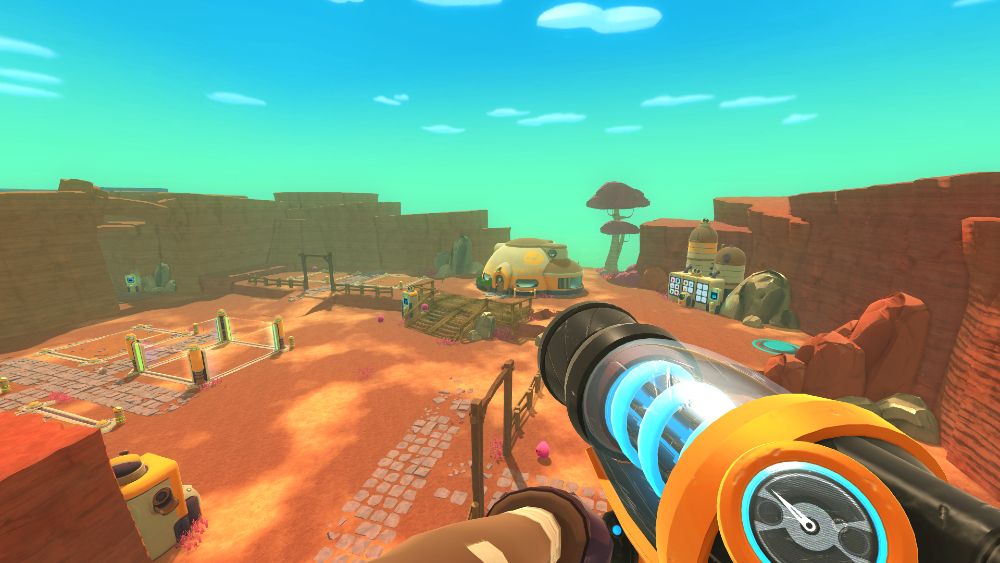 The Player Viewing The Lanscape In Slime Rancher