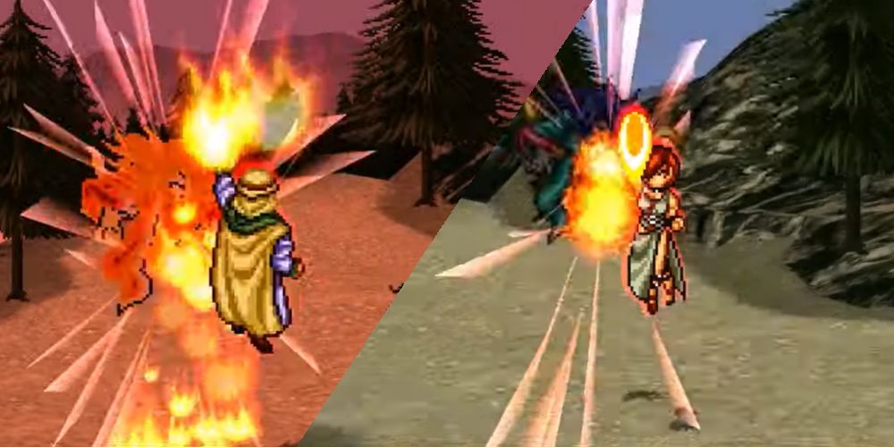 Suikoden 2's Zamza and Oolong both perform their own versions of the Shoryuken