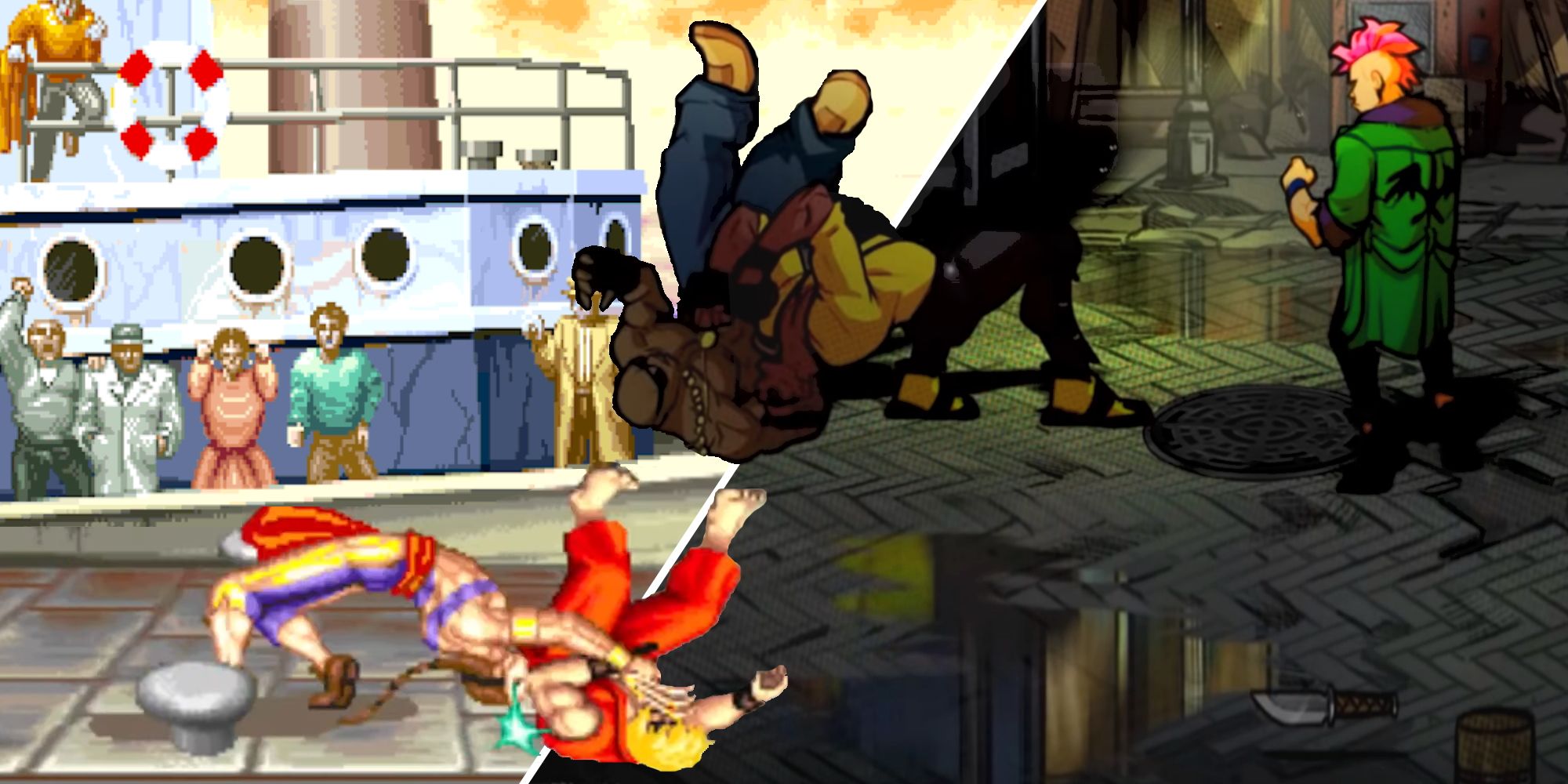 Suplex Featured Image (with a split screen image showing Vega suplexing Ken straight into Streets of Rage 4, where Adam is suplexing a goon into Street Fighter 2)