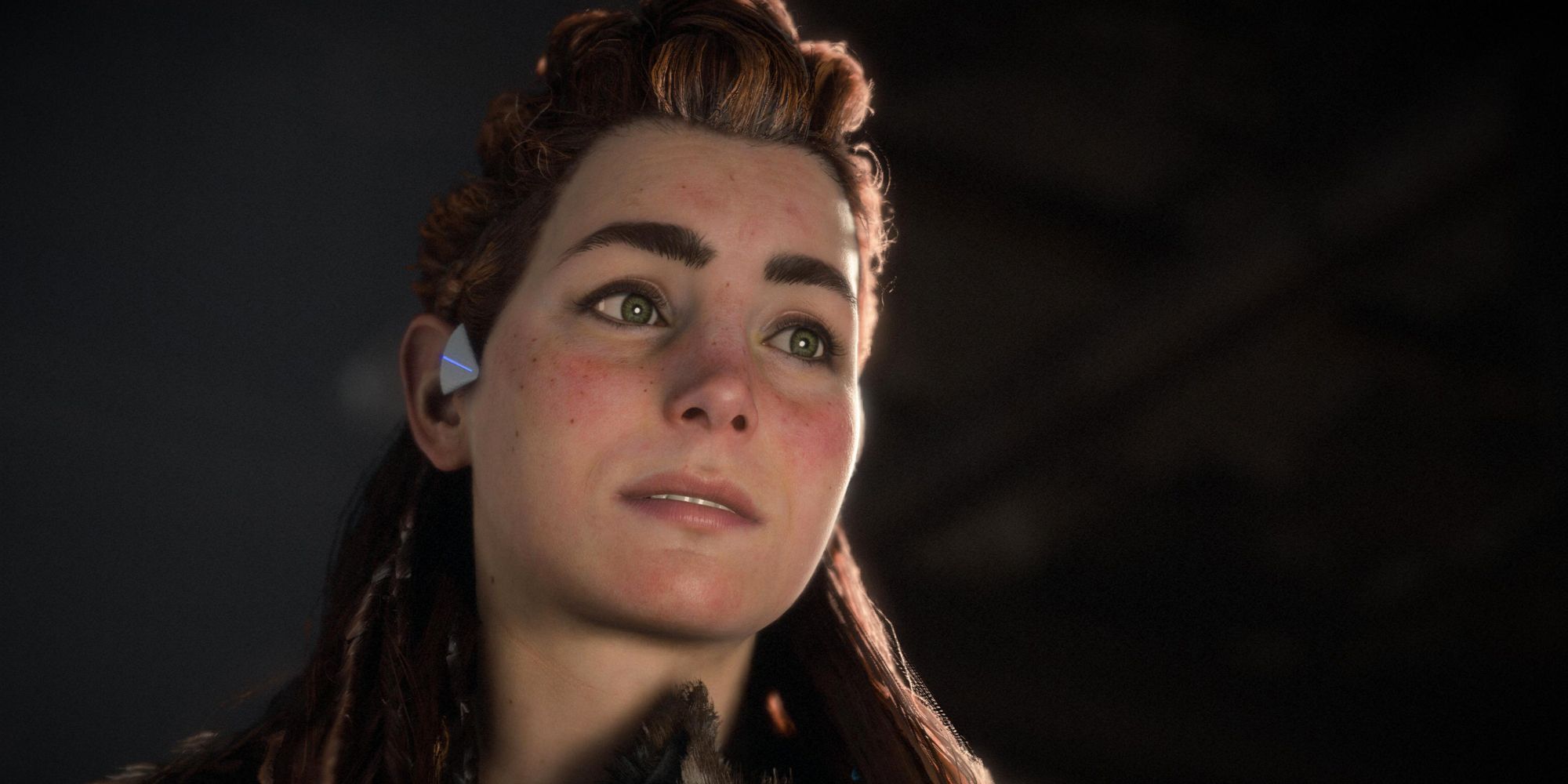 Horizon: Forbidden West, return of The Eclipse. Photo of Aloy looking distressed.