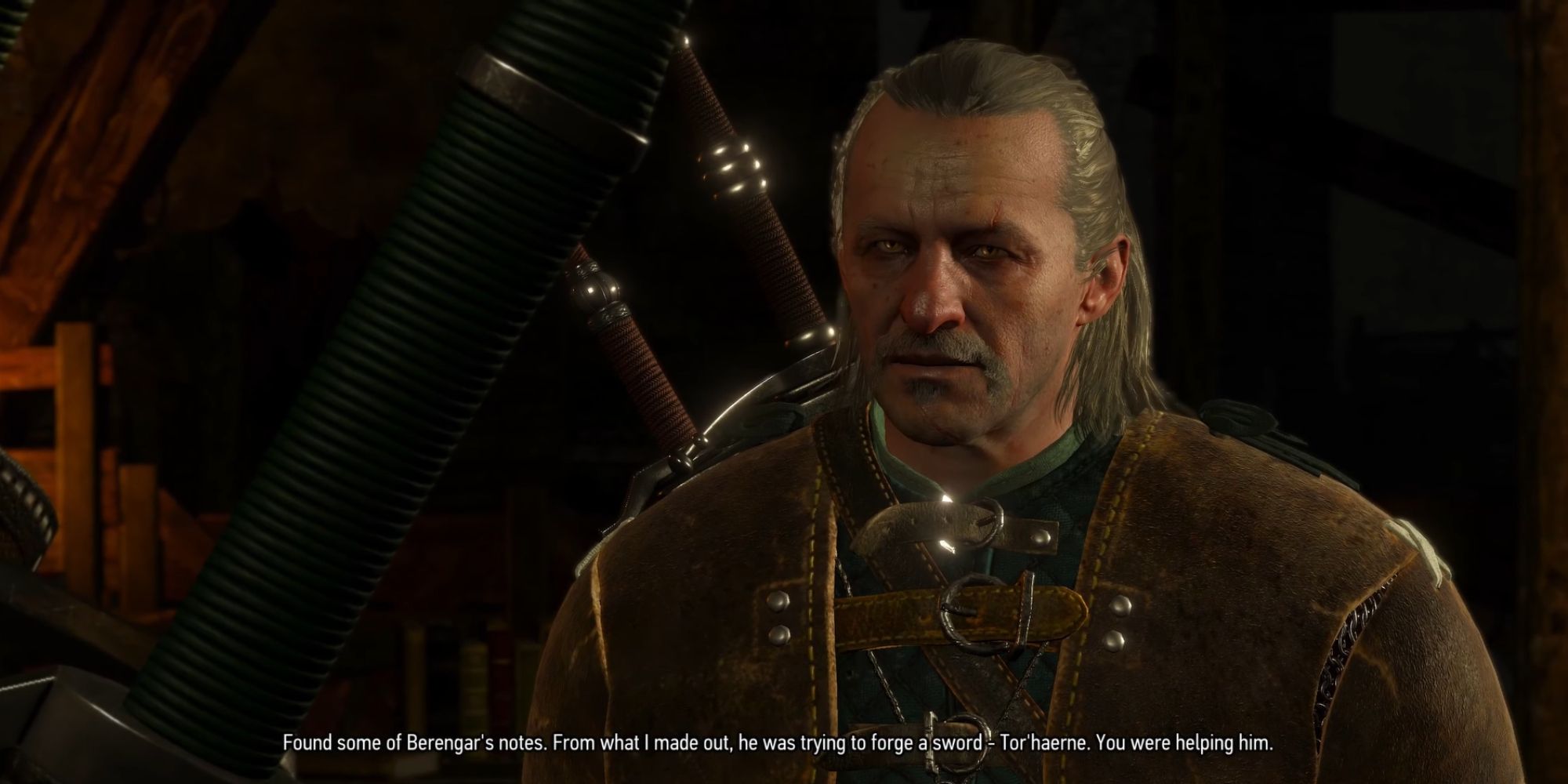 The Witcher 3 Screenshot Of Vesemir Berengar's Blade