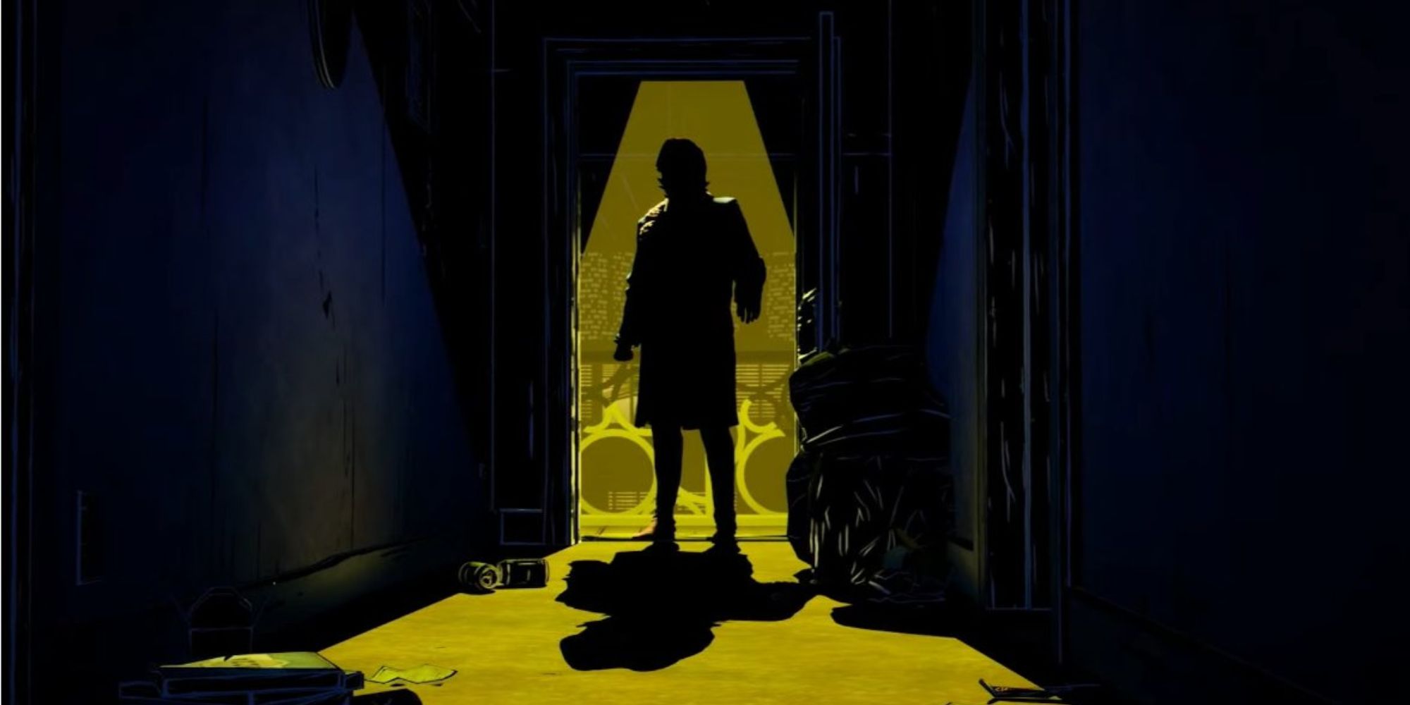 Bigby Wolf from The Wolf Among Us standing in a doorway