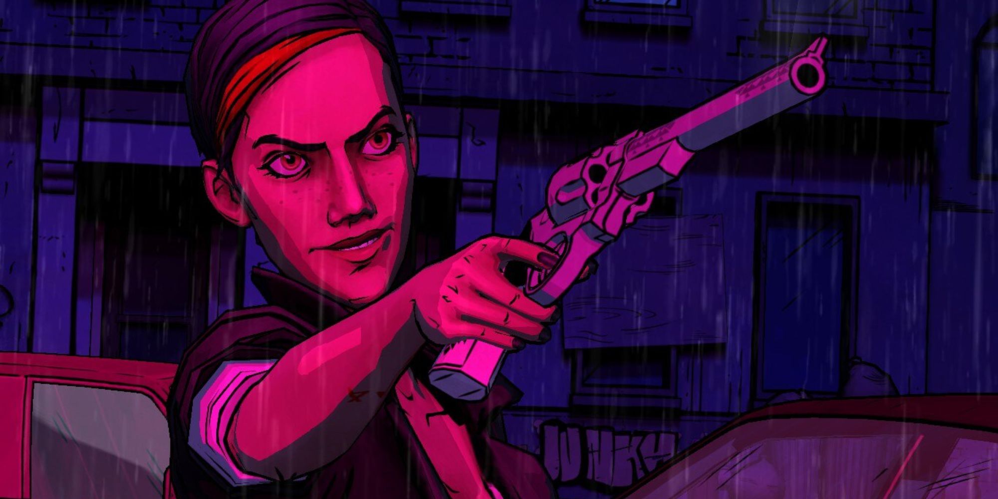 The Wolf Among Us Bloody Mary aiming a gun