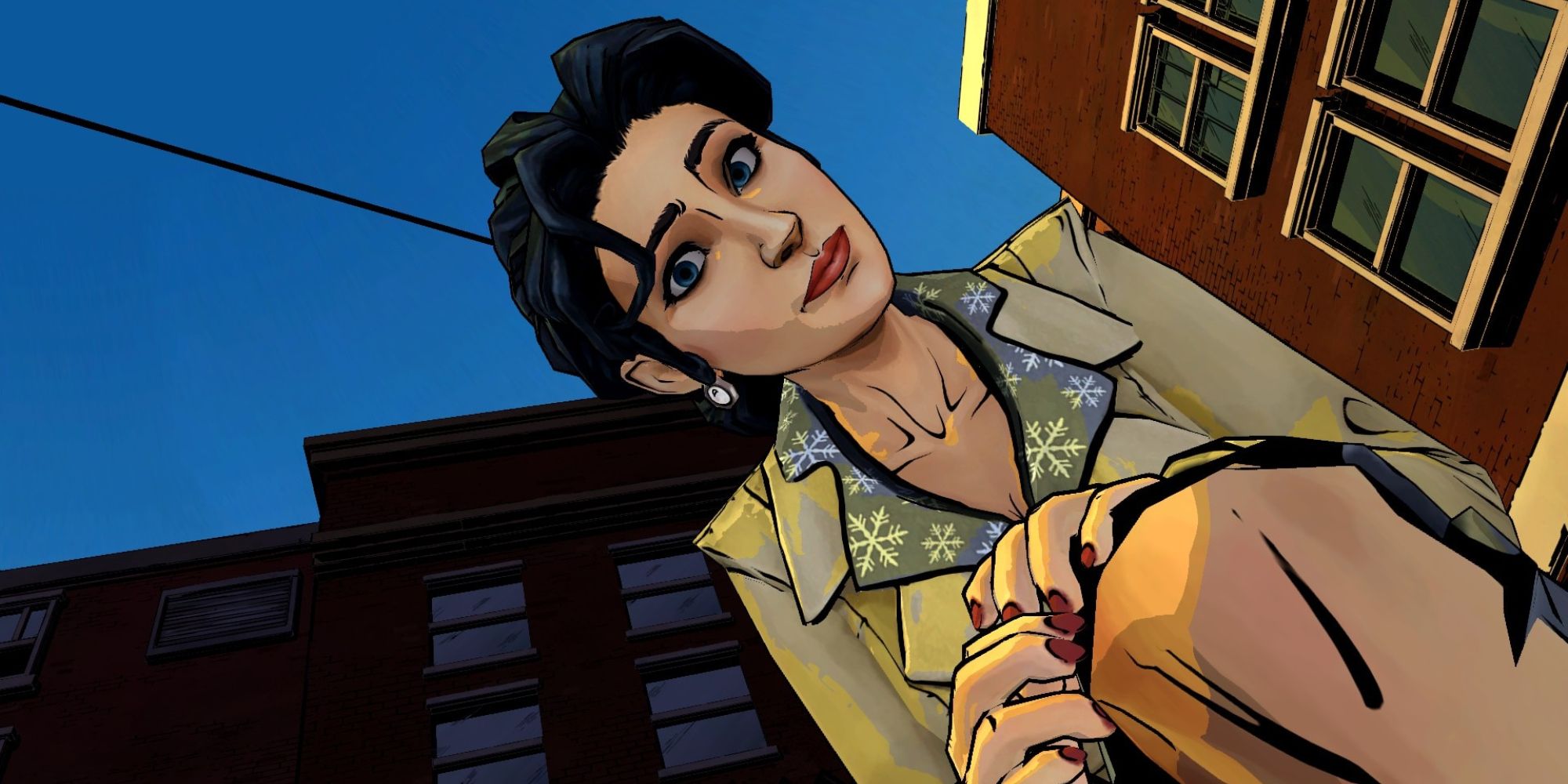 The Wolf Among Us Snow White looking down at camera