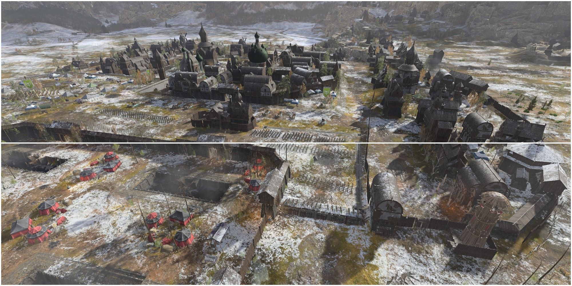 Total War Warhammer 3 Minor Settlement Siege showing Kislev Volksgrad map