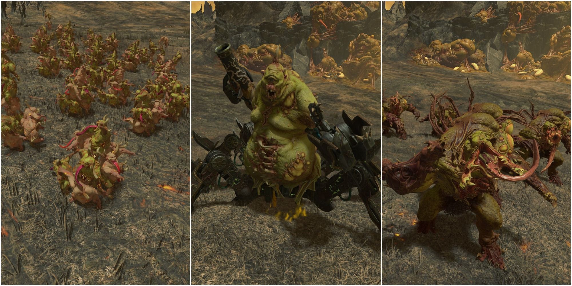 Total War Warhammer 3 Nurgle Soul Grinder Nurglings Spawn of Nurgle the three best units