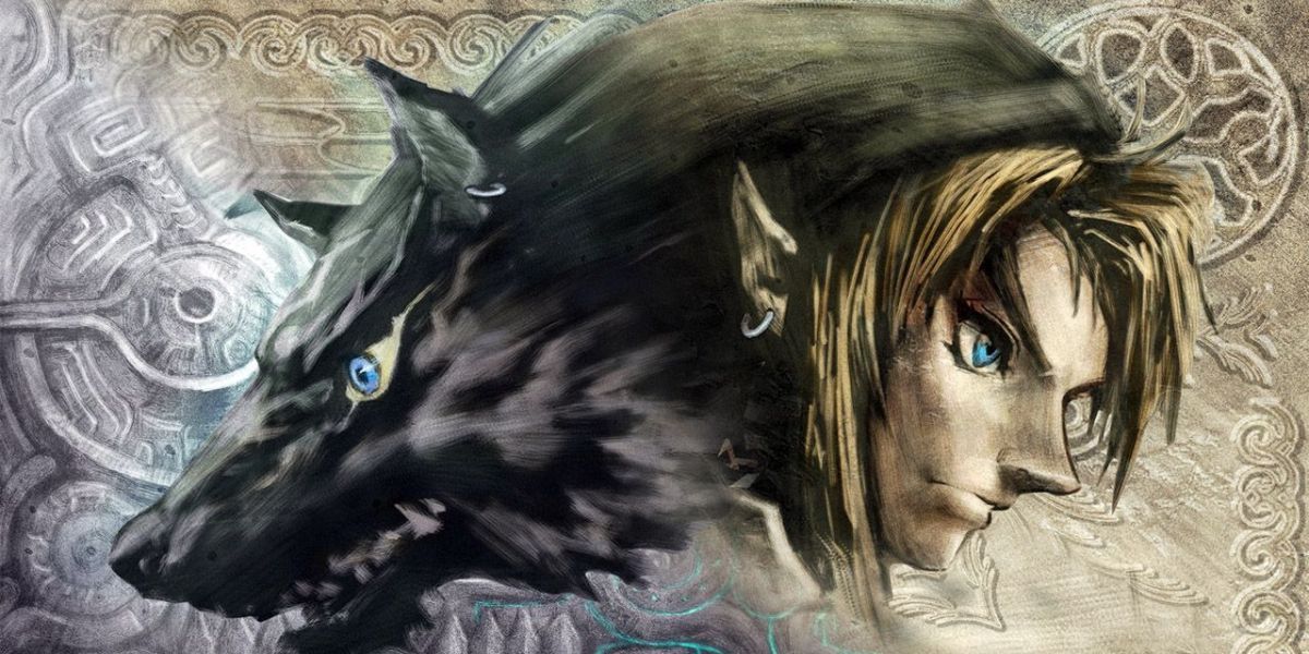 Official art of Wolf Link and Link from Twilight Princess.