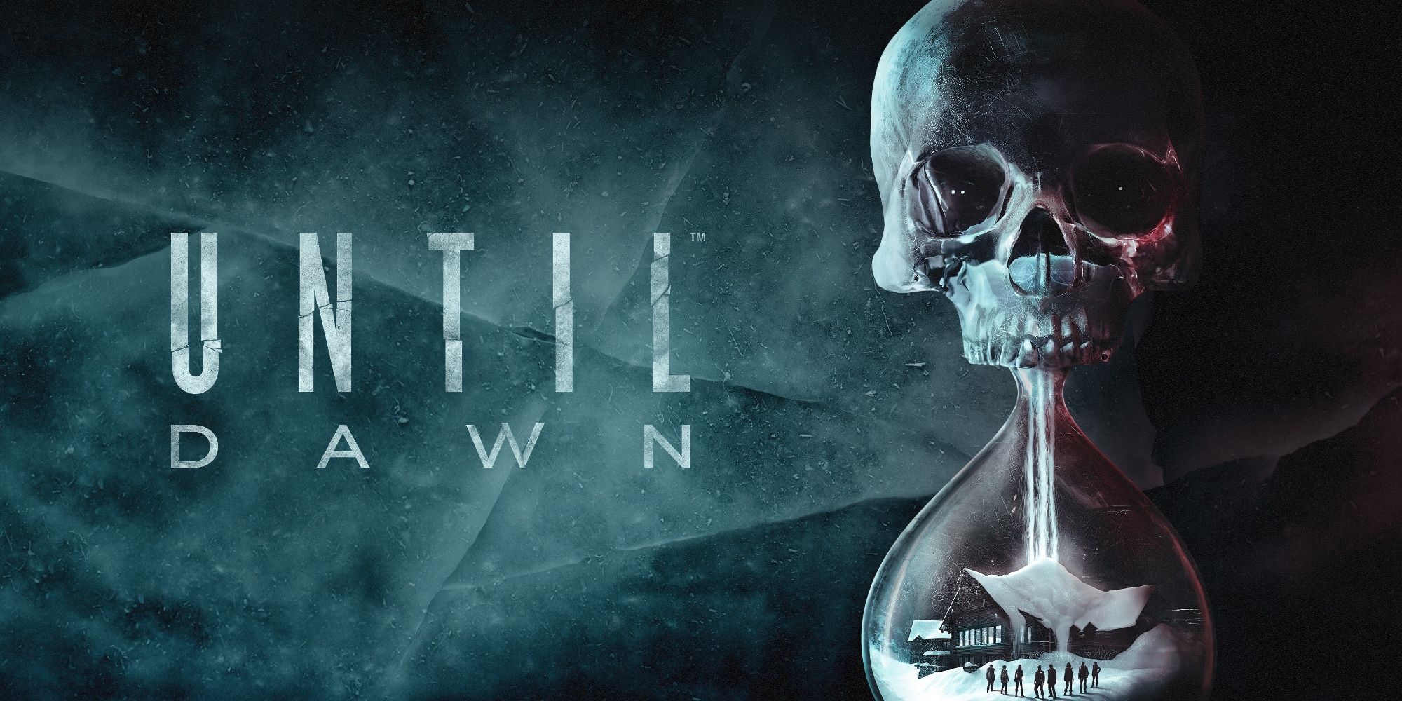 Until Dawn logo art with skull and cabin