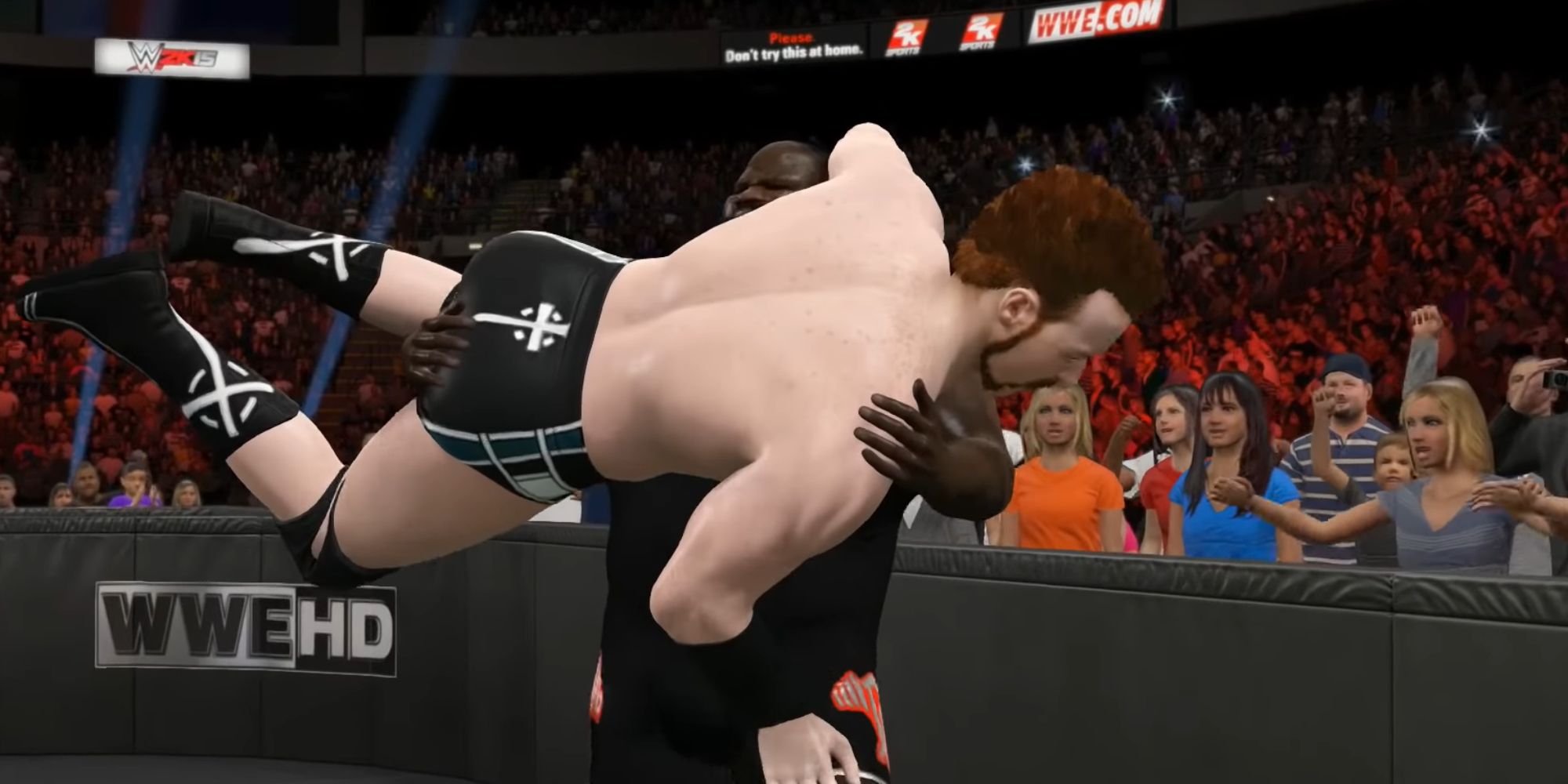 WWE 2K15 Screenshot Hall Of Pain Showcase Mark Henry Carry Sheamus