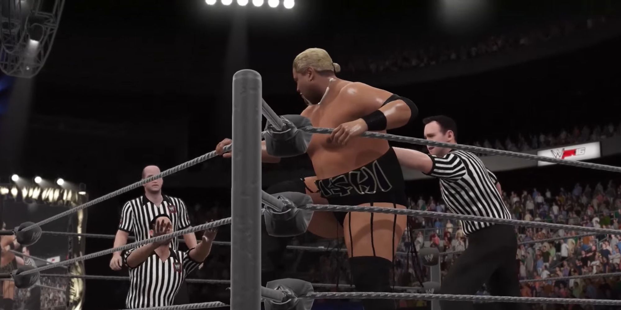 WWE 2K16 A Few Referees Trying To Stop Rikishi