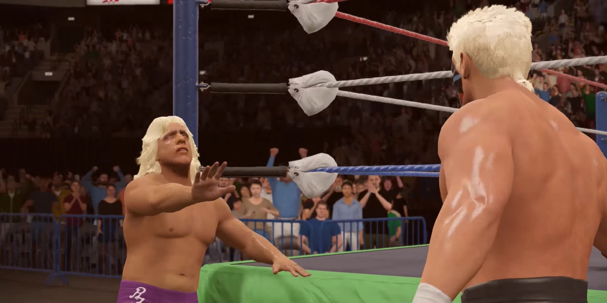 WWE 2K17 Screenshot Of Flair Scared Of Sting