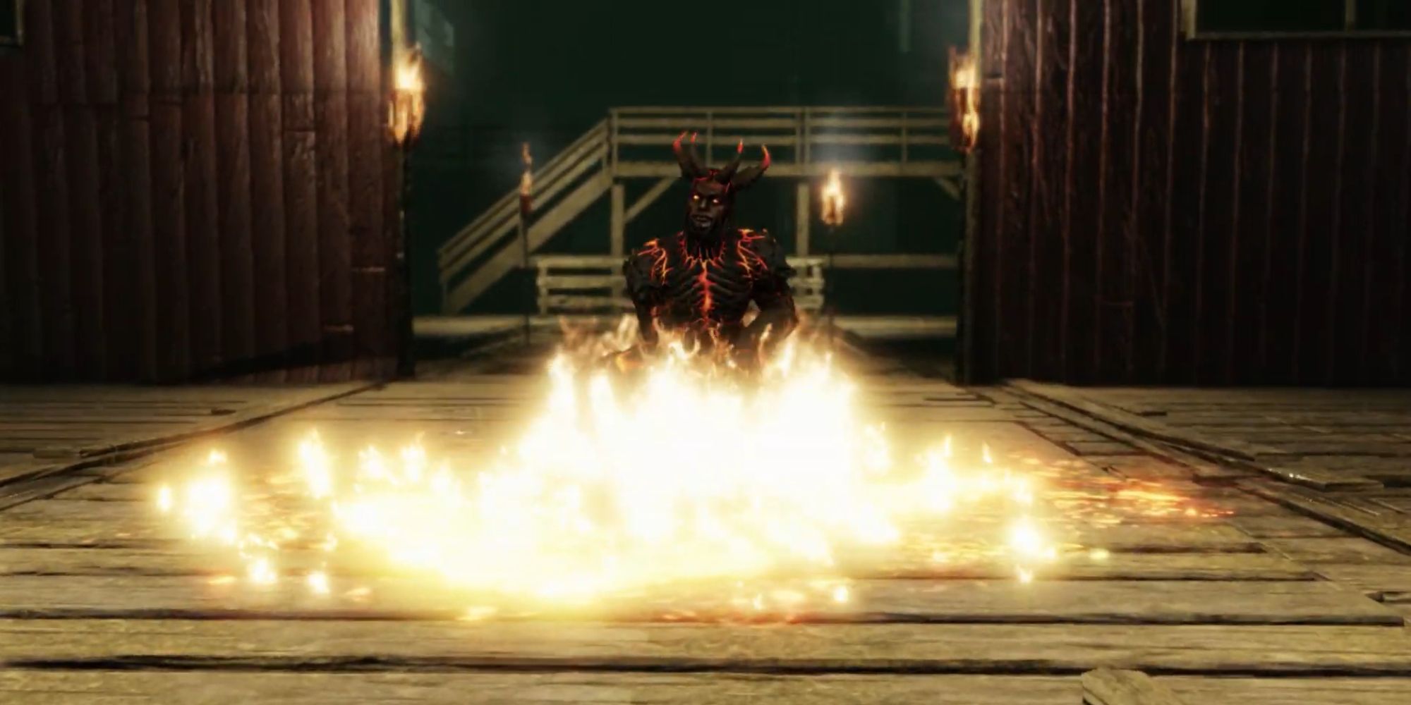 WWE 2K20 Screenshot Of Demon King In Fire
