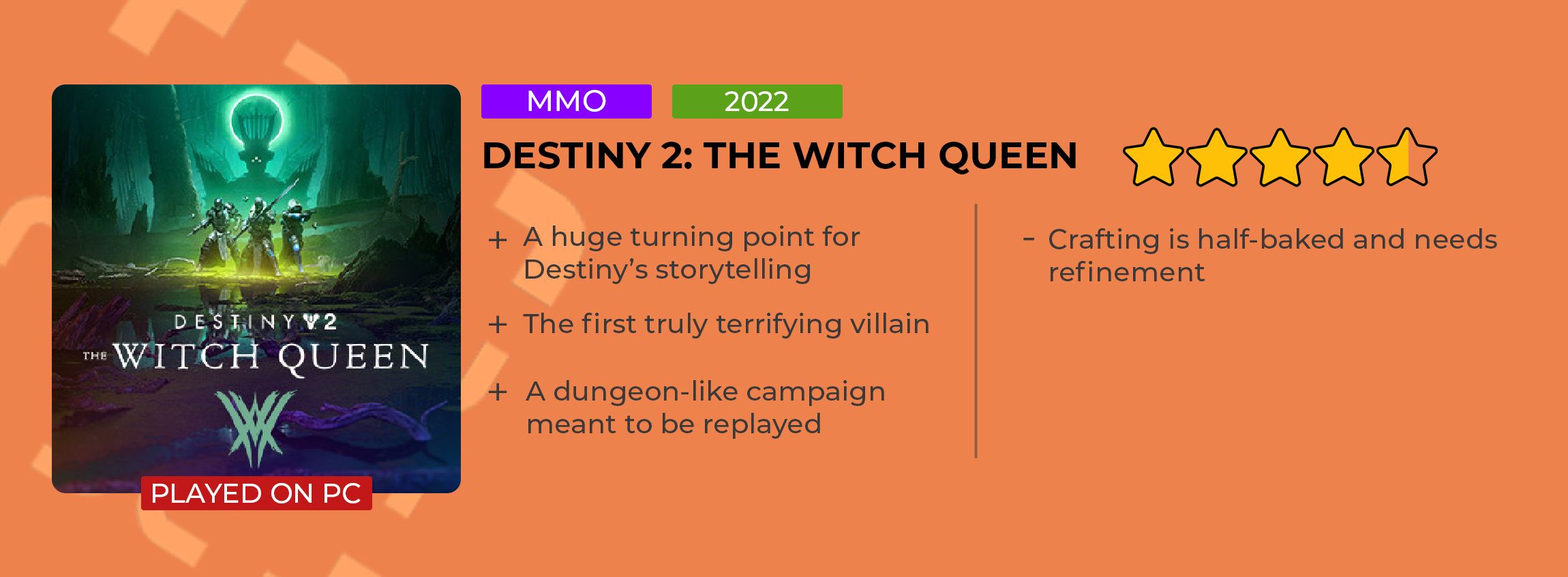 Witch Queen Review Card
