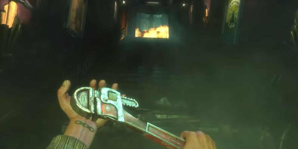 BioShock: Jack holds his trusty Wrench