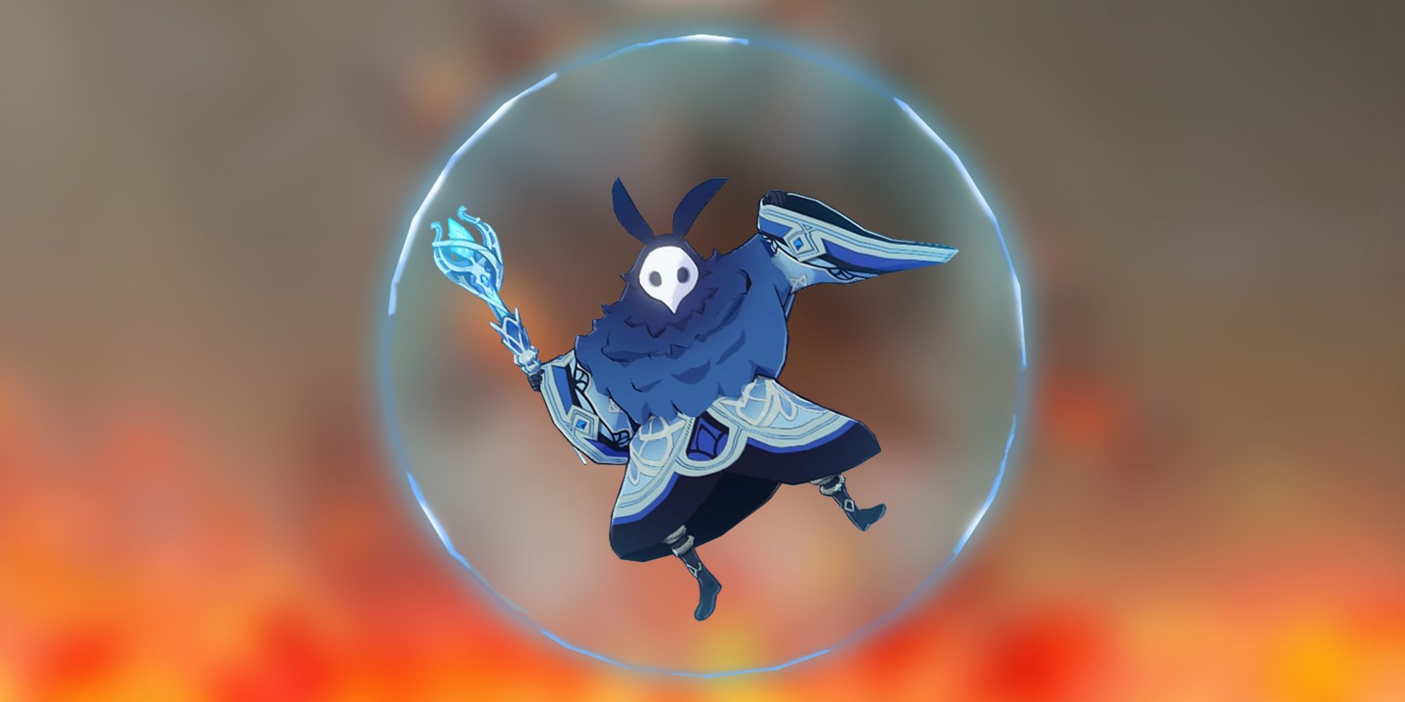 A Hydro Abyss Mage with its shield up in Genshin Impact.