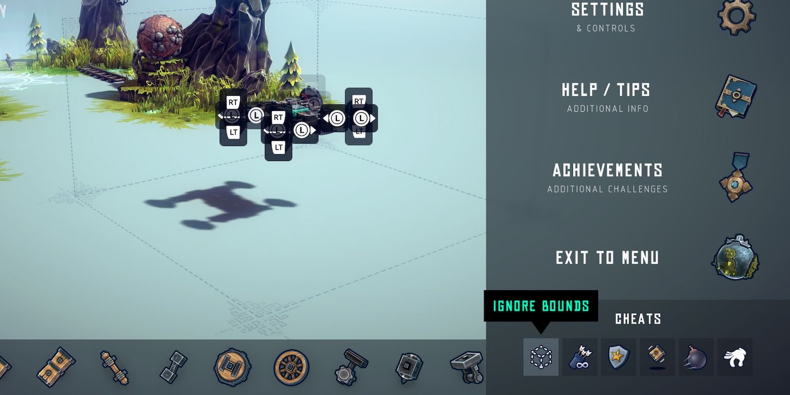 building a siege machine with cheats in besiege console