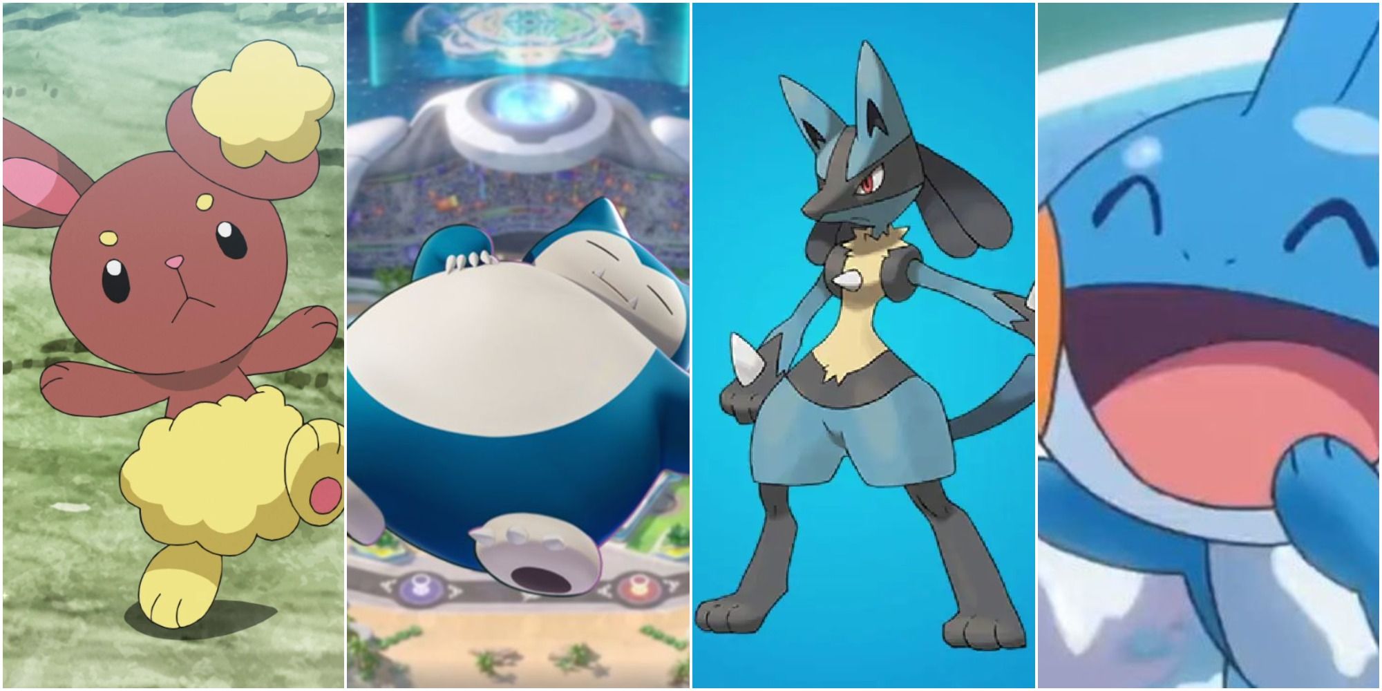 Pokemon Mascots Featured - Buneary, Snorlax, Mudkip, Lucario