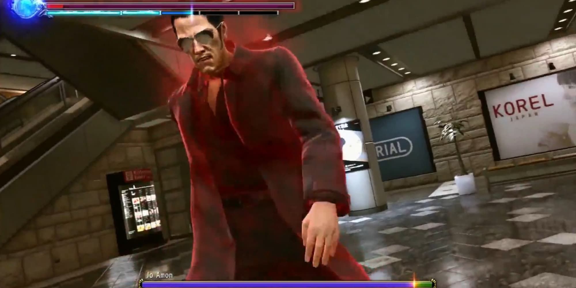 Fighting Jo Amon in the Millennium Tower from Yakuza Kiwami 2.