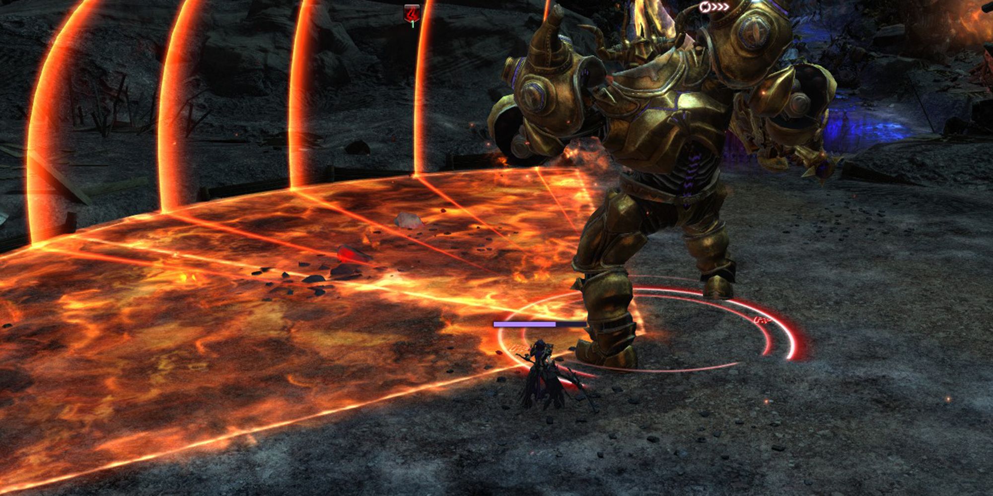 magitek colossus using magitek slash to burn the arena ground