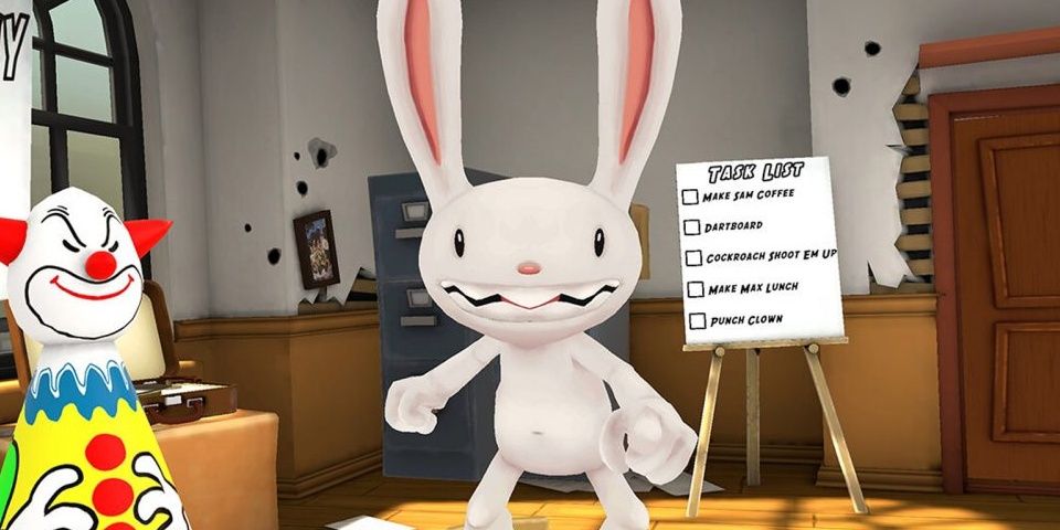 Max pointing at the player in Sam and Max: This Time it's Virtual