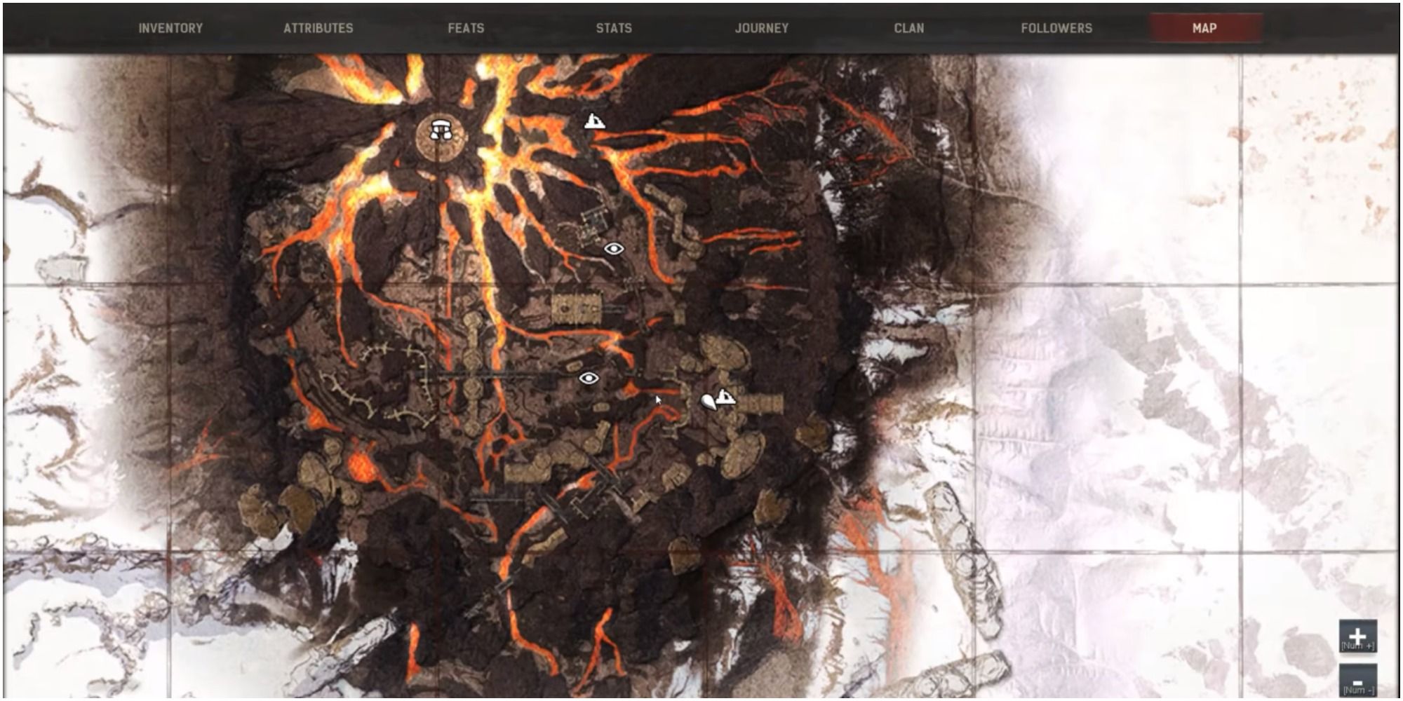 The map of the volcano regions. 