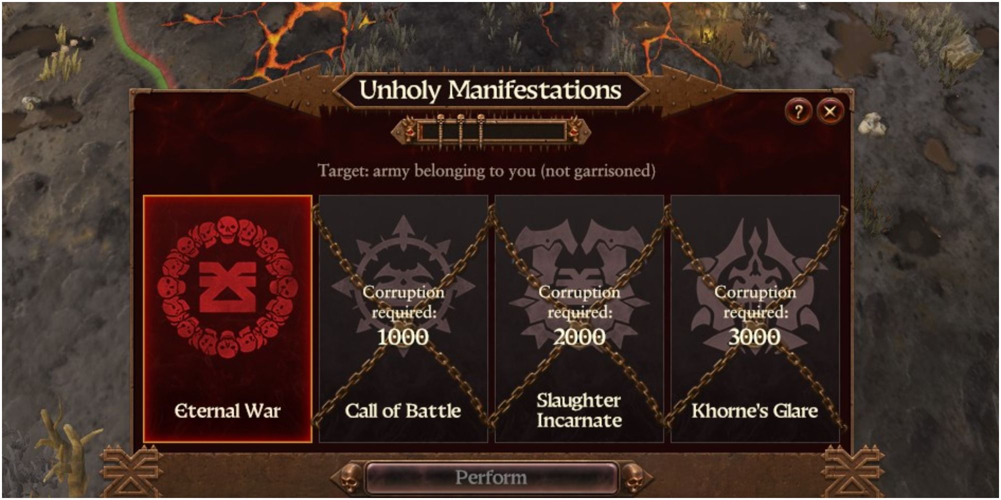 Khorne Unholy Manifestations Tab In Total War Warhammer 3