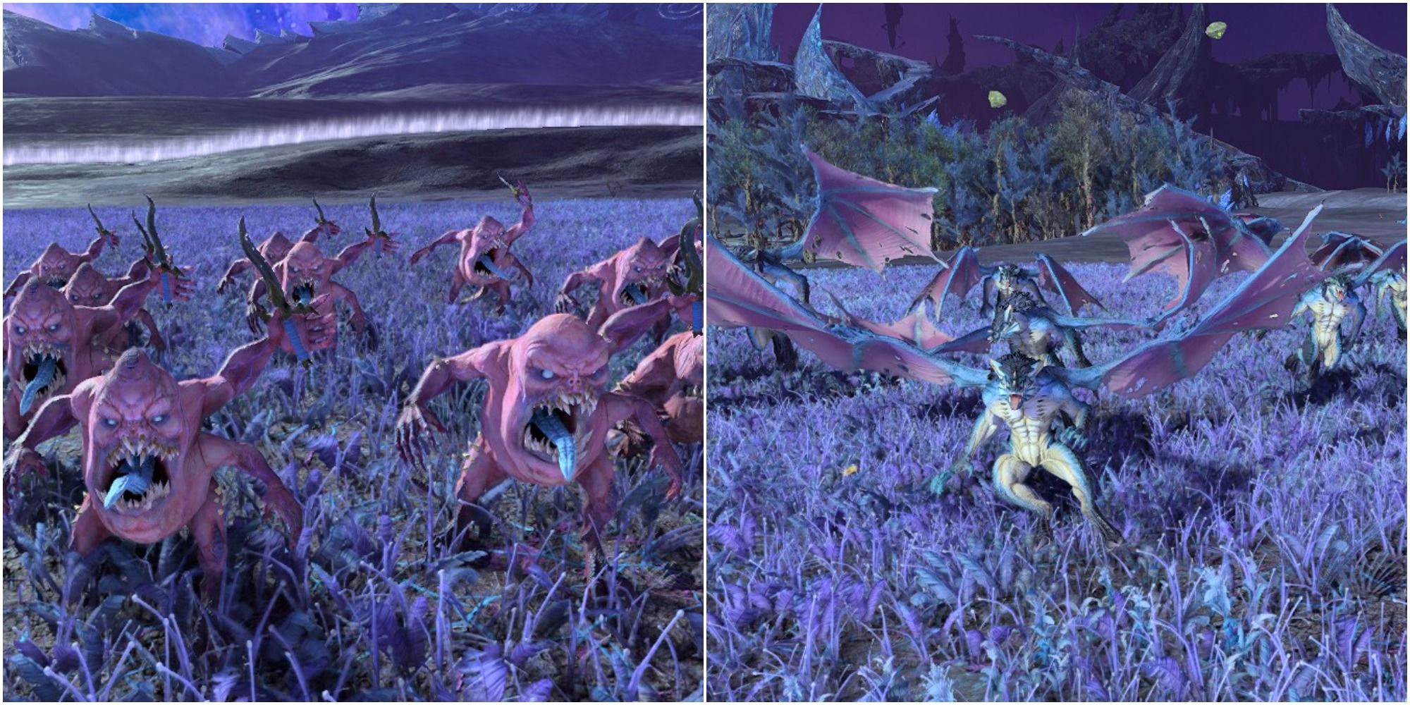 Pink Horrors And Chaos Furies Of Tzeentch On The Battlefield IN Total War Warhammer 3