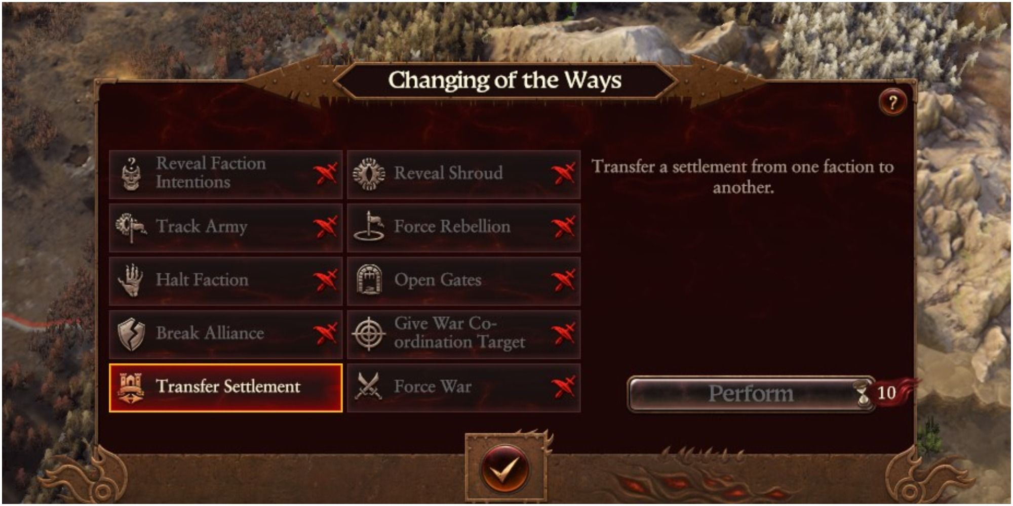 Changing Of The Ways Panel For Tzeentch In Total War Warhammer 3