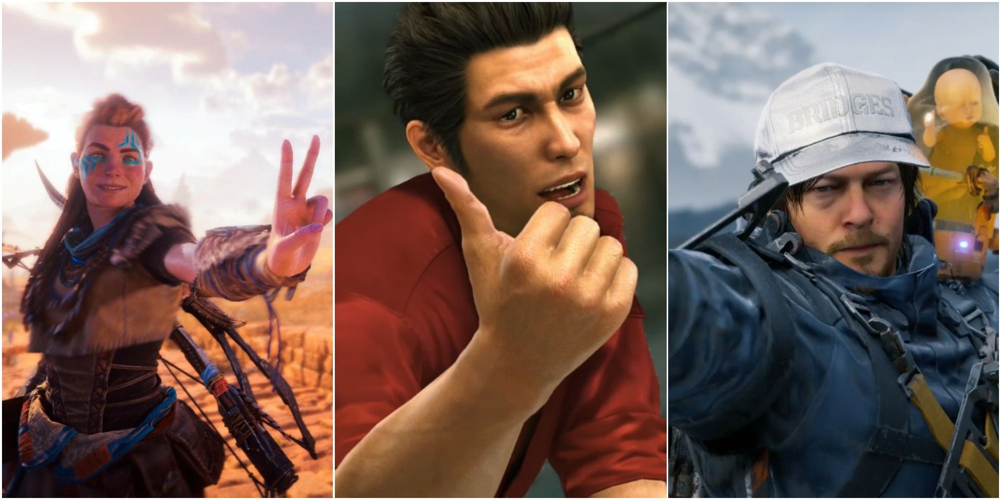 The horizon is forbidden to the left side of the west, in the middle is Yakuza 6 from Cario and Sam Death Standing on the right