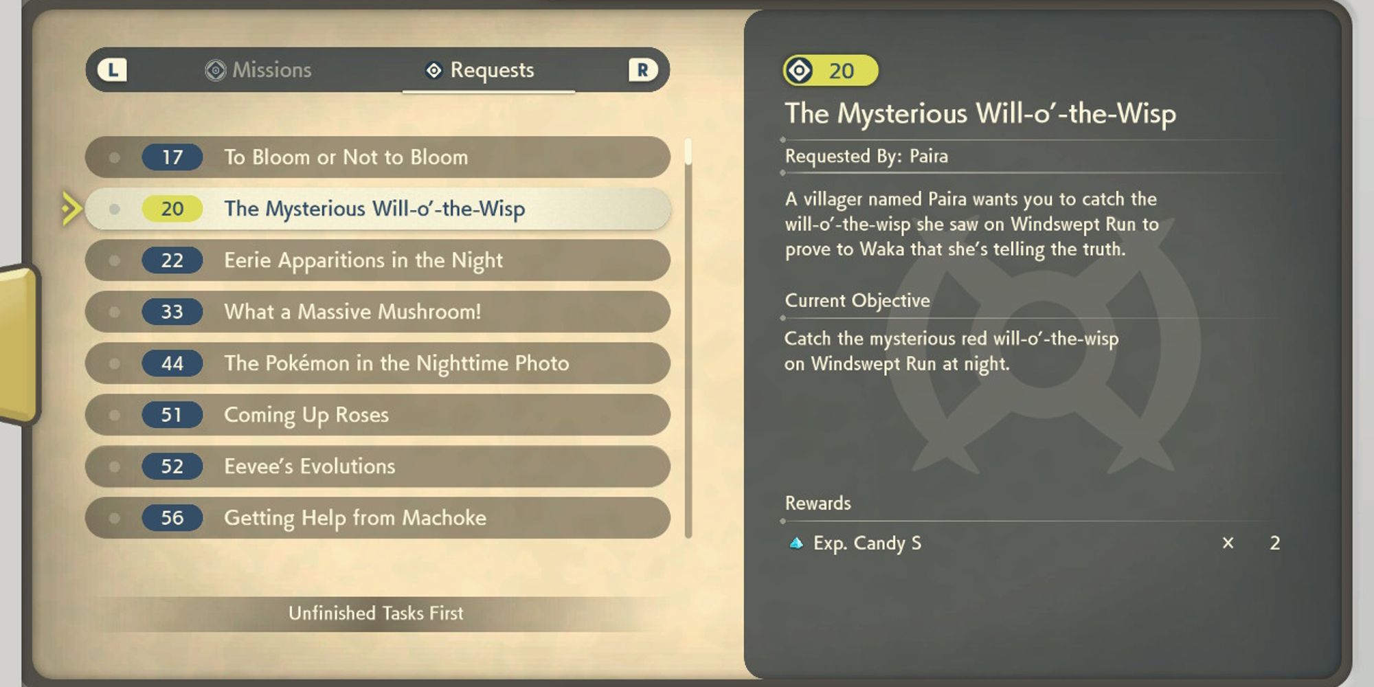 information page for The Mysterious Will-o'-the-Wisp request