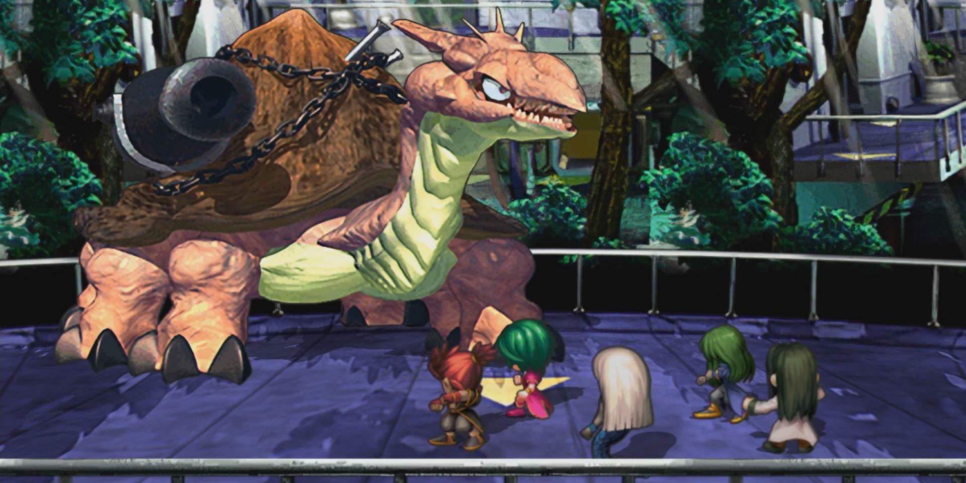 A screenshot showing gameplay in SaGa Frontier Remastered