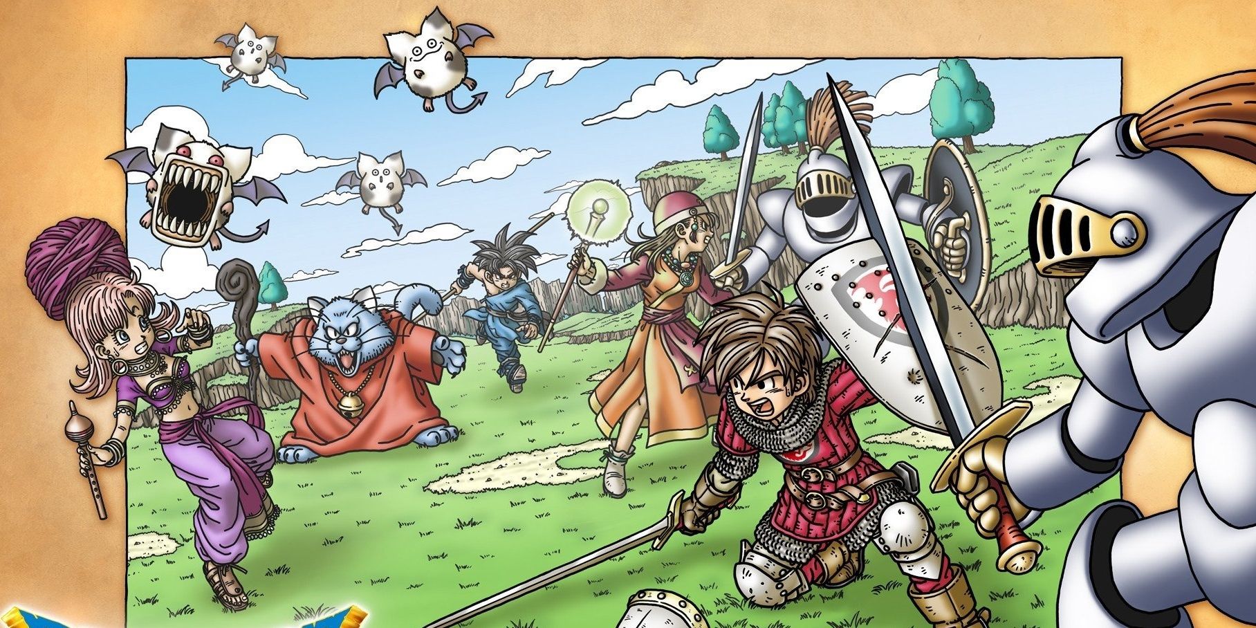 Dragon Quest 9 party vs monsters 