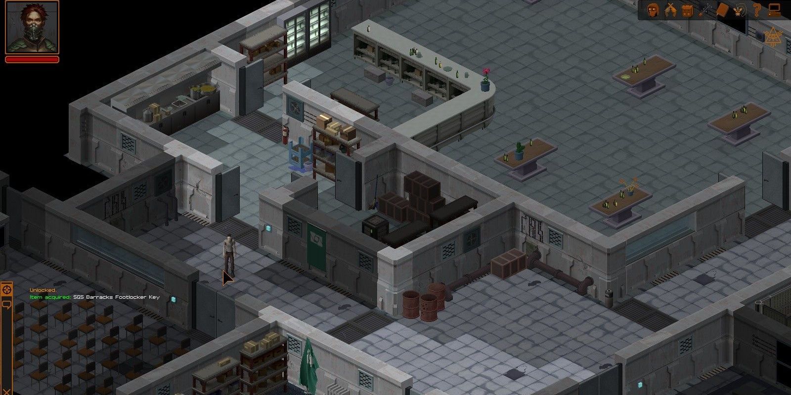 UnderRail screenshot showing an underground set of rooms