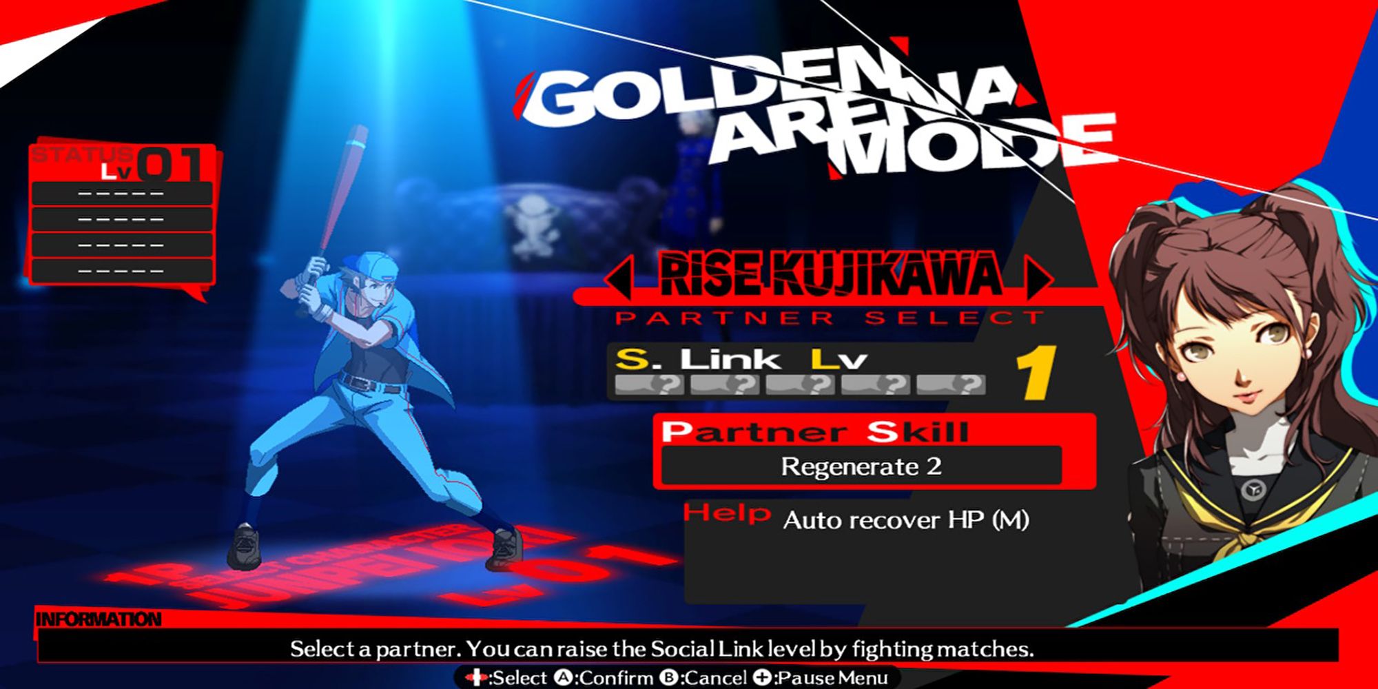 Rise Kujikawa is one of the various partners you can choose to assist you in Golden Arena Mode. Persona 4 Arena Ultimax.