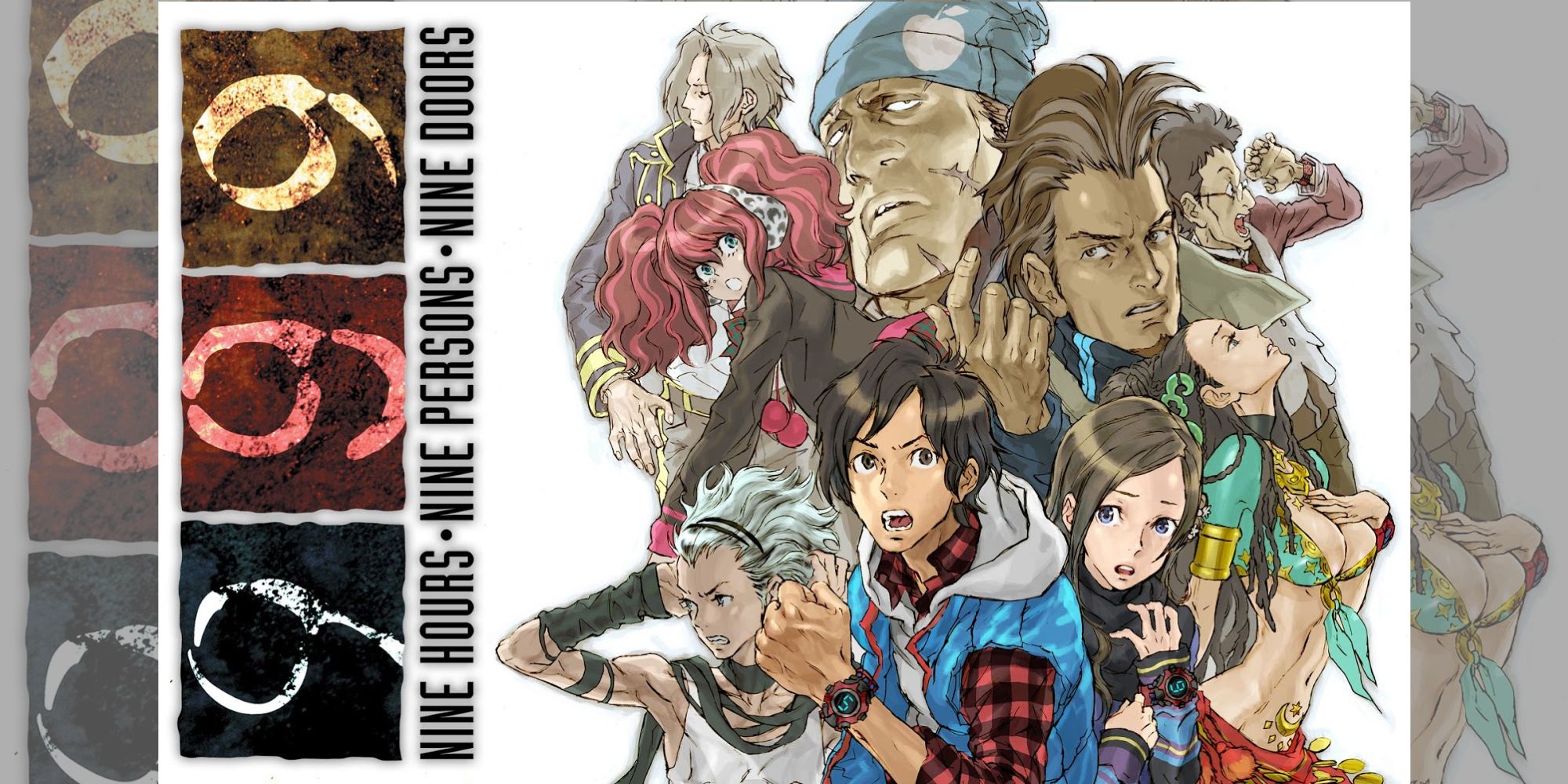 official art from 999 with all characters