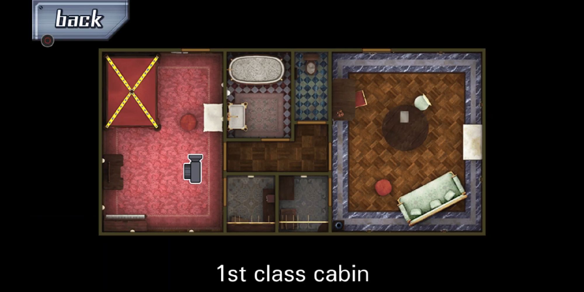 layout to first class cabin escape room