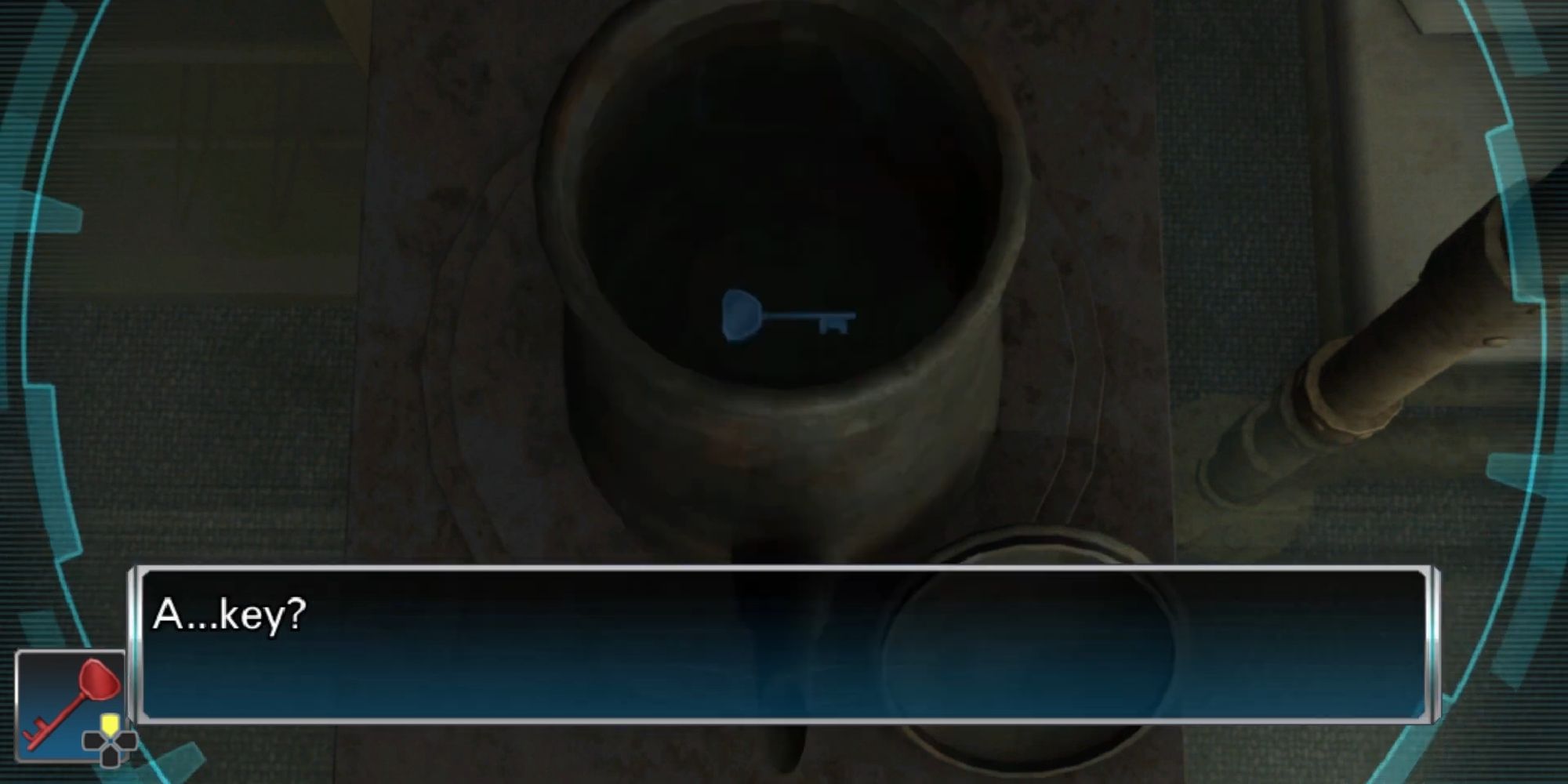 blue key inside tea kettle