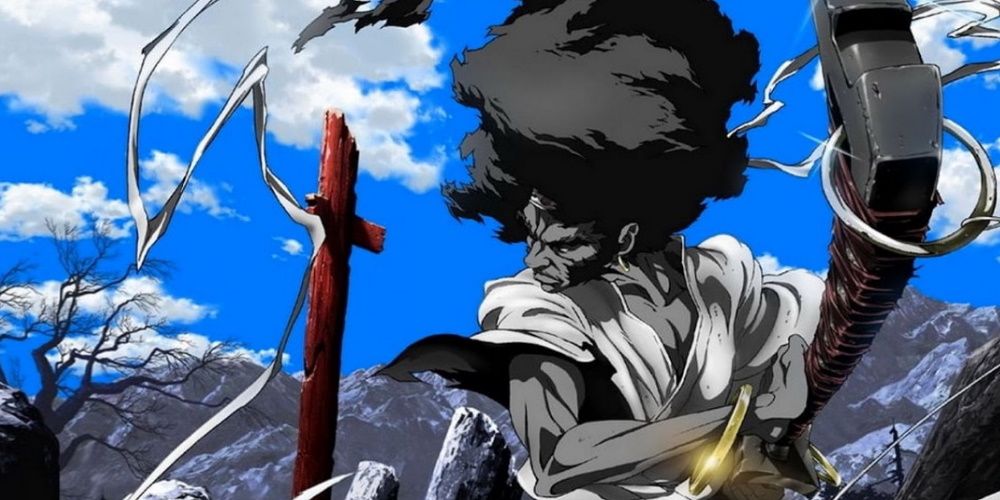 Afro Samurai Anime, Afro wielding his giant katana
