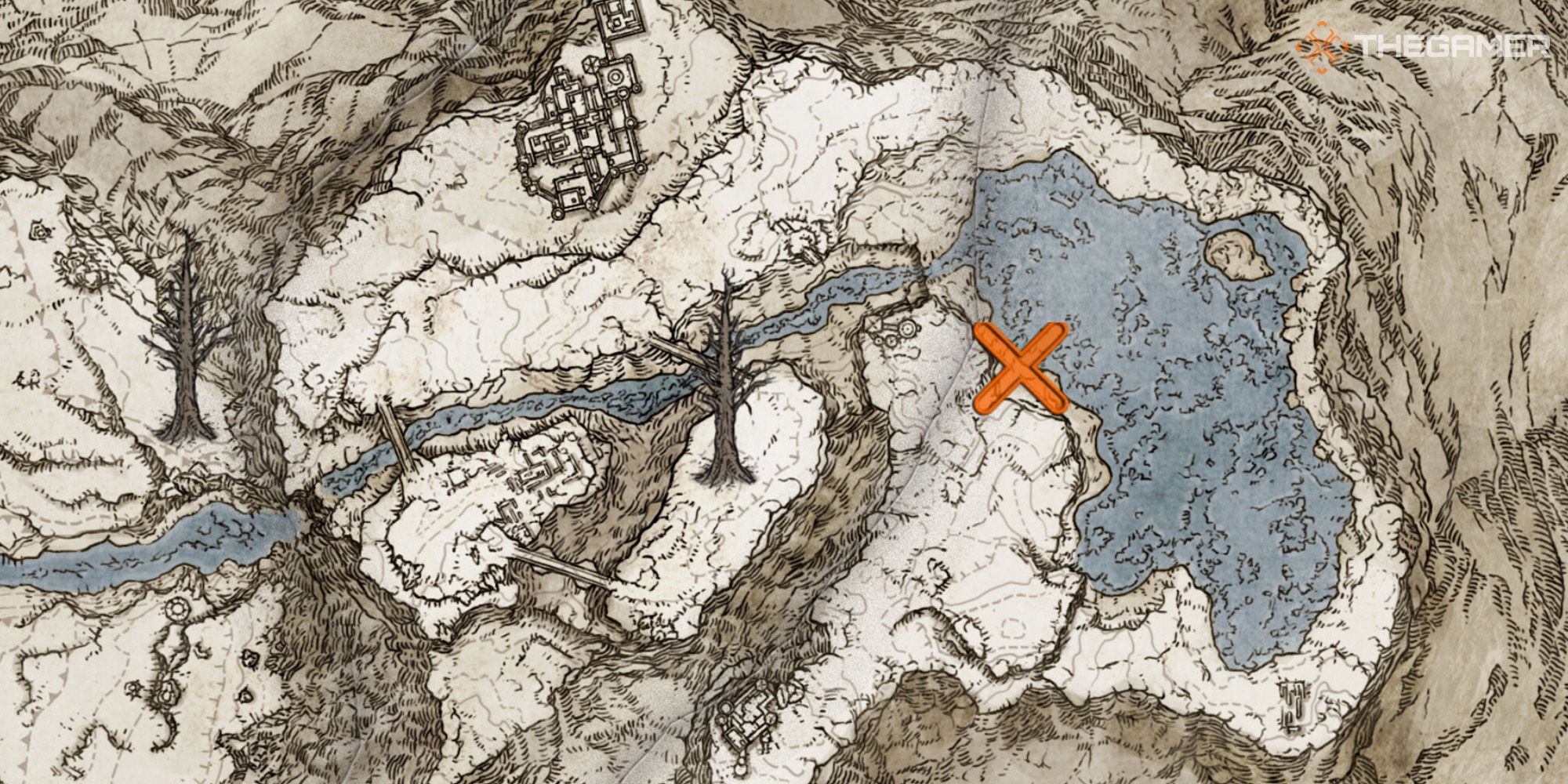 Map showing the location of the Black Flame Ritual Incantation in Elden Ring