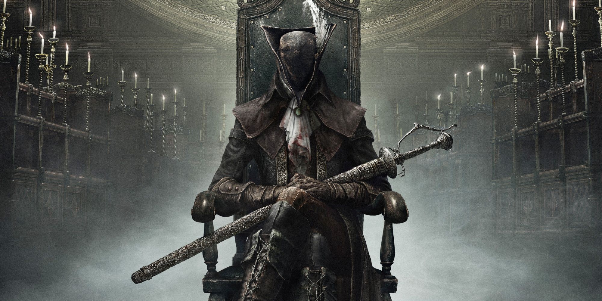 Bloodborne Hunter Sitting in A Chair Lady Maria Old Hunters DLC