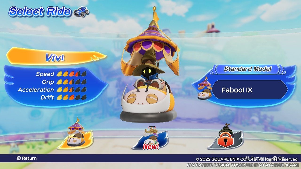 Chocobo GP Vivi in his Cid Kart