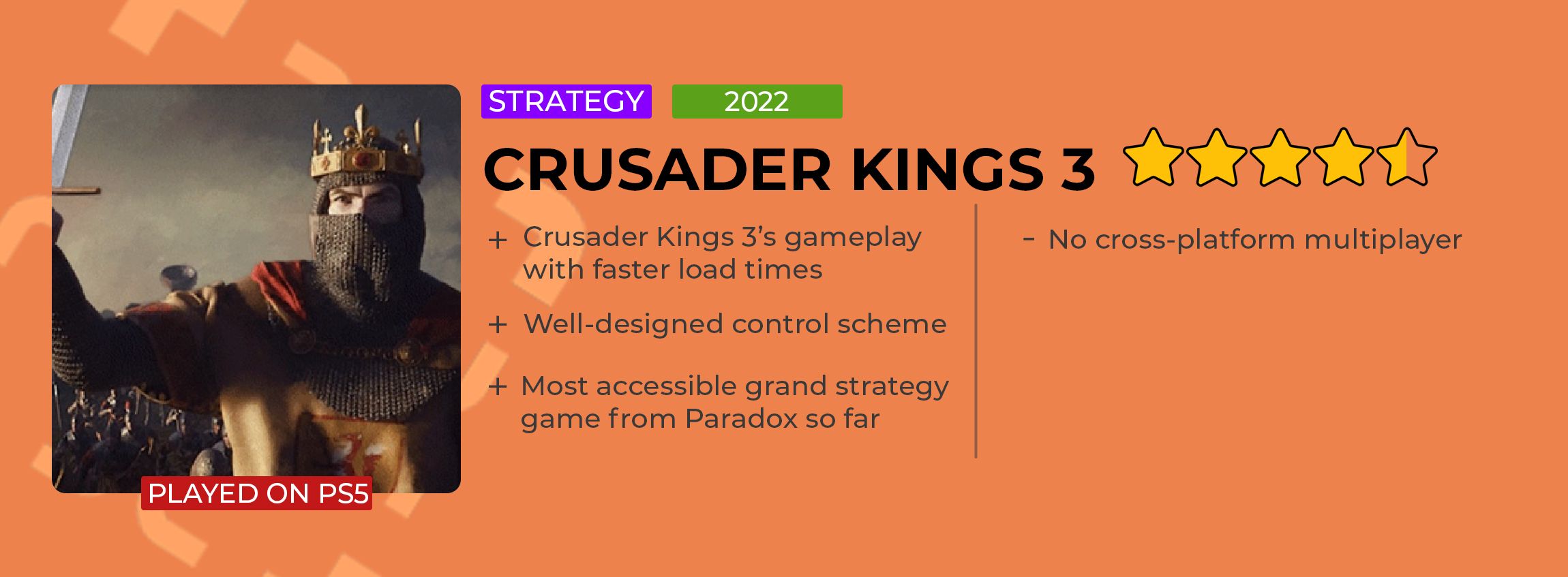 Crusader Kings 3 Review Card
