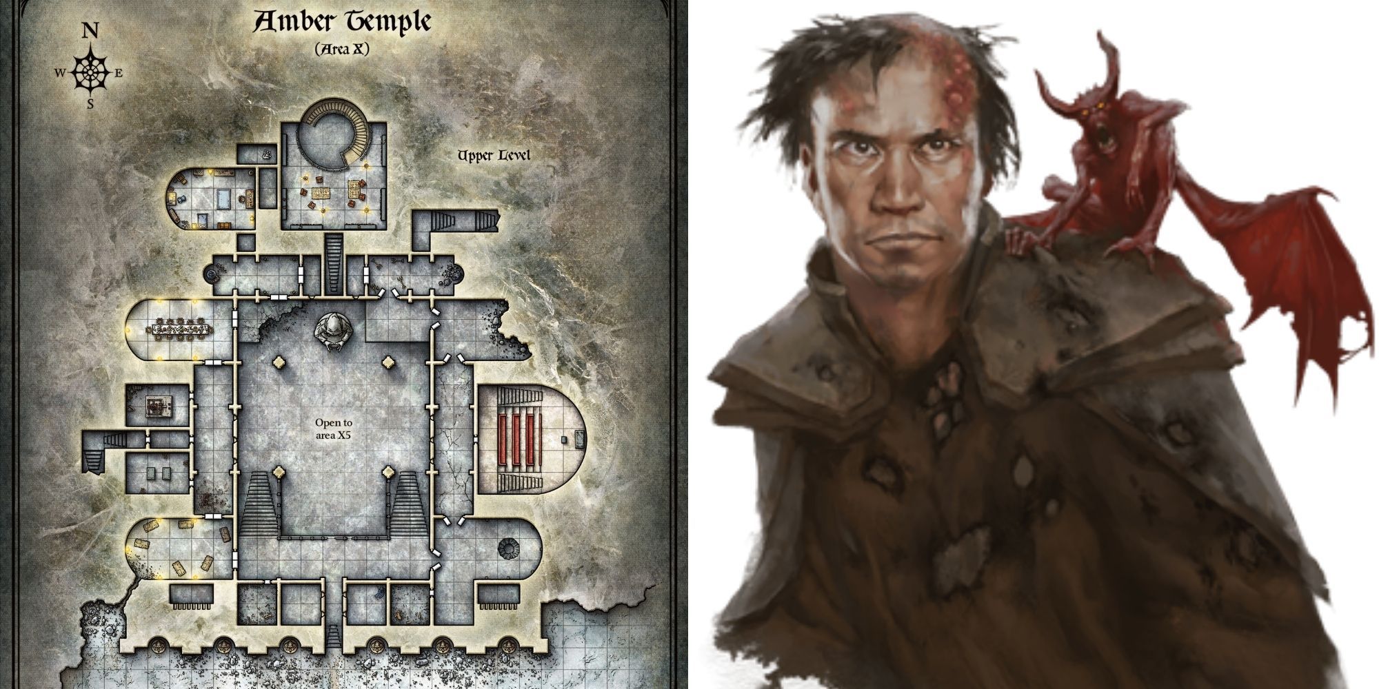 D&D Curse Of Strahd - Amber Temple Map - Vilnius and Quasit