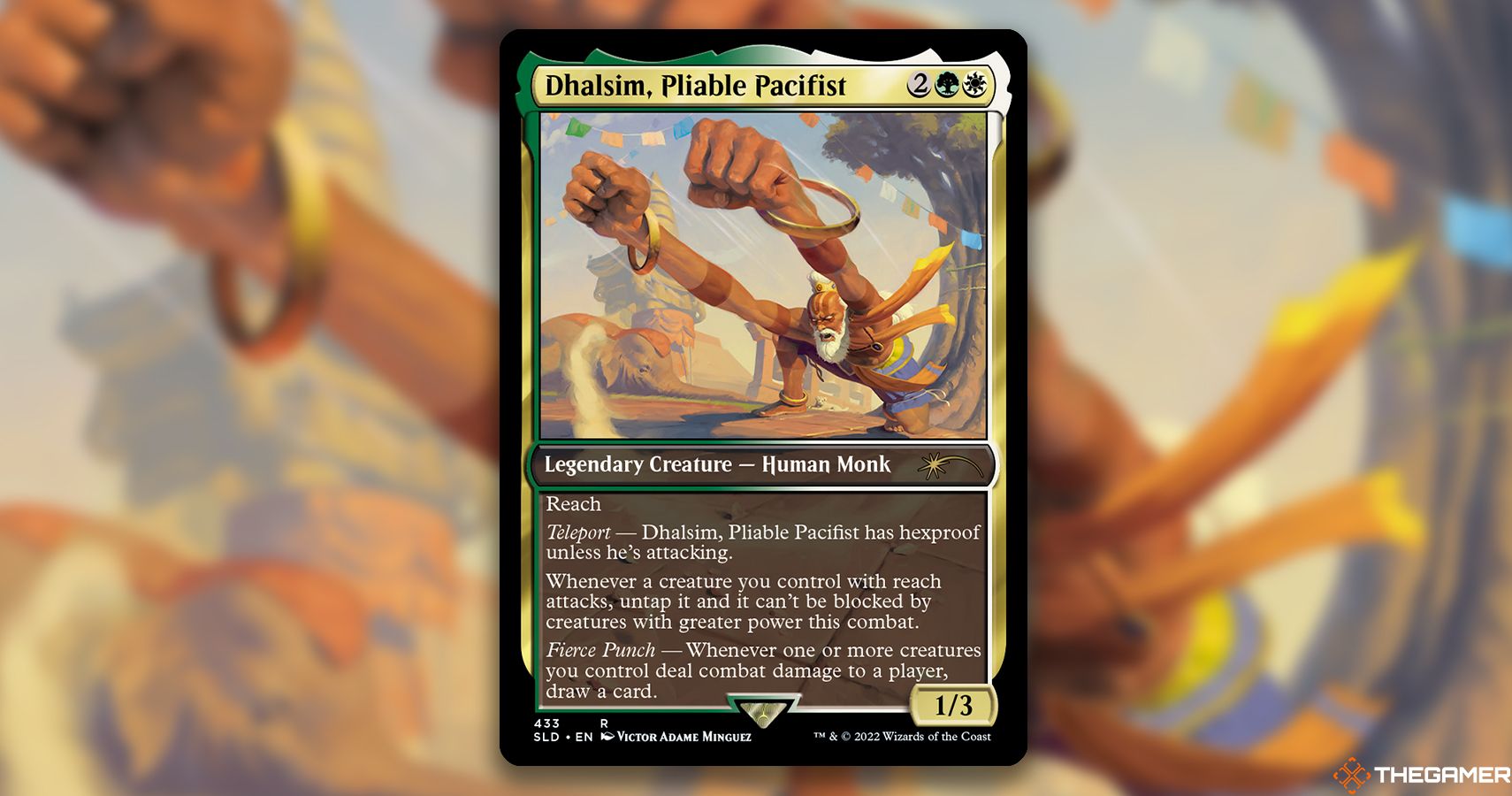 Image of the Dhalsim, Pliable Pacifist card in Magic: The Gathering, with art by Victor Adame Minguez