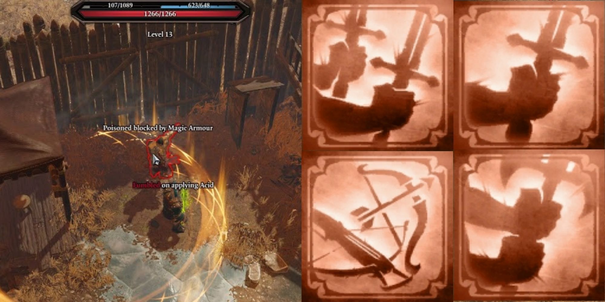 Divinity Original Sin 2 - A fight in the game - Dual Wielding Icon - Ranged Icon - Single-Handed Icon - Two Handed Icon