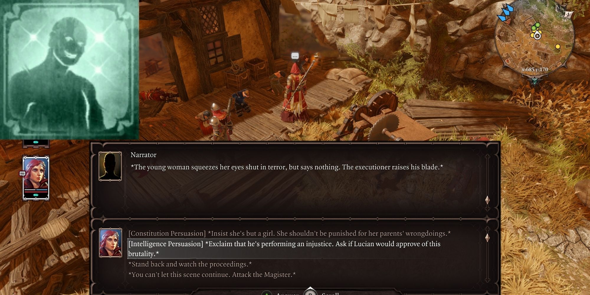 Divinity Original Sin 2 - Persuasion Ability Icon - A persuasion check during the game