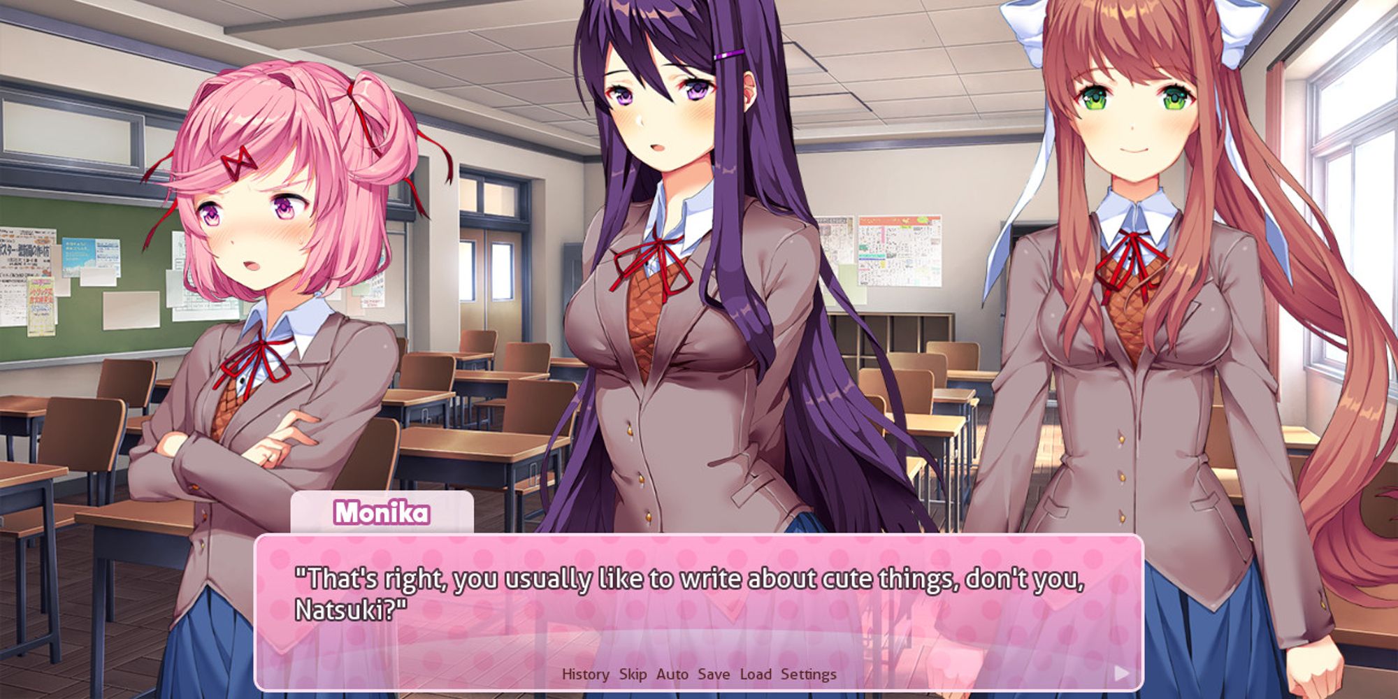 Doki Doki Literature Club Natsuki Yuri and Monika