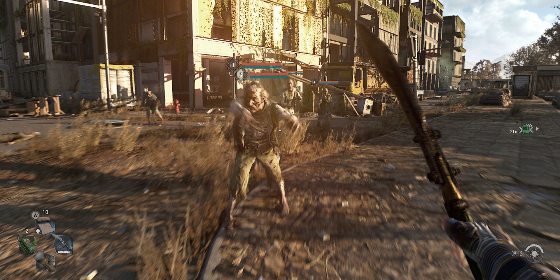 Dying Light 2 Combat Gameplay Attacking a Zombie